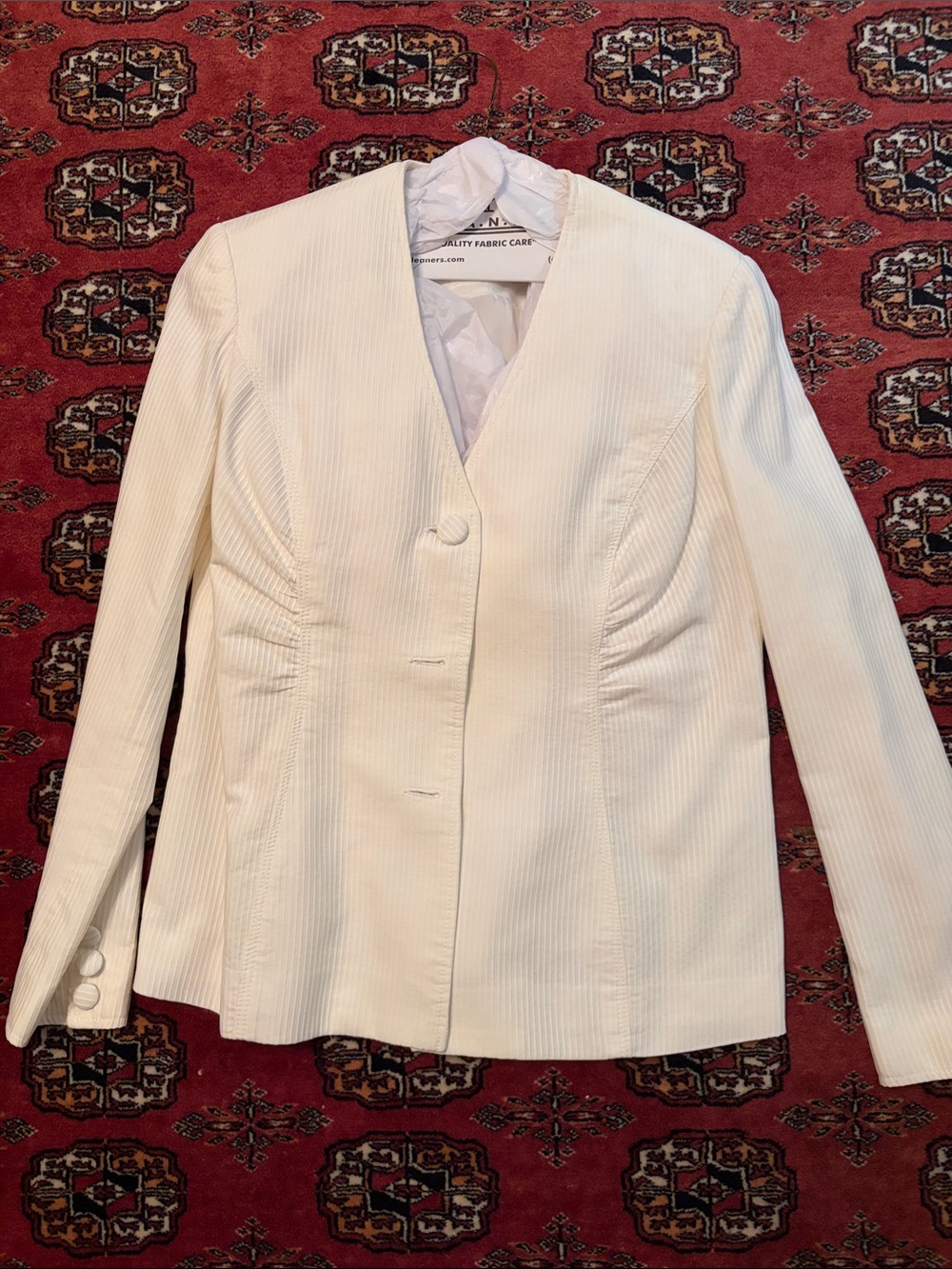 Cream Single-Button Tailored Blazer